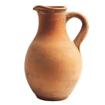 Antique Ceramic Clay Jug for Drinking Wine, Water or Milk Isolated at the Transparent Background png