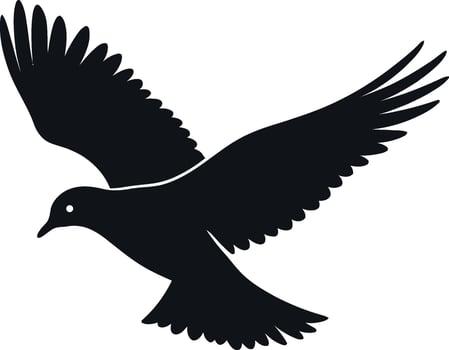 A Black Flying Bird Silhouette Design. vector
