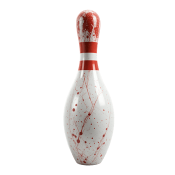 A bowling ball with blood splatters on it png