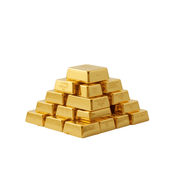 A pyramid of gold bars png