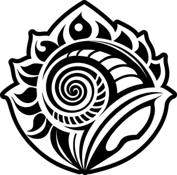 A conch shell icon of filled style vector