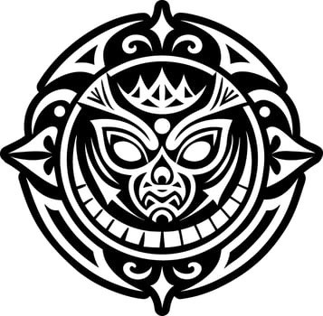Warrior tattoo icon in solid style vector