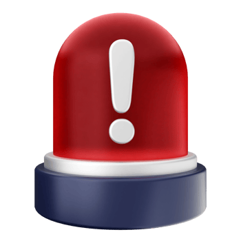 A red warning light with an exclamation mark png