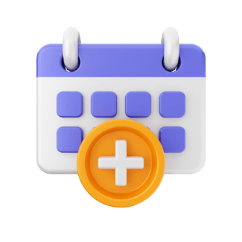 A calendar icon with a plus sign on it png