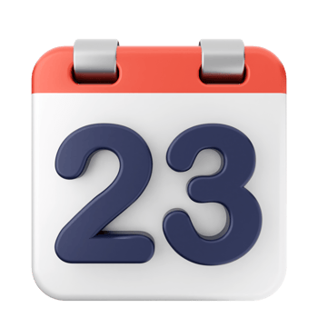 A calendar icon with the number 23 on it png