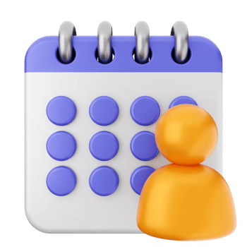 Calendar icon with orange person png