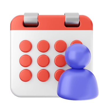 A calendar icon with a person on it png