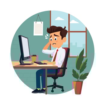 Employee getting burnout illustration. EPS 10 file vector