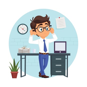Business employee with office burden illustration. EPS 10 file vector