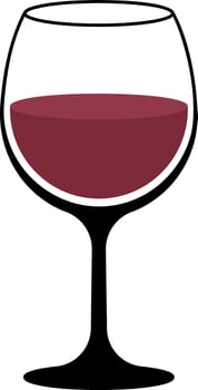 Elegant illustration of wine or other drink in a glass, isolated on transparent background vector