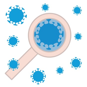 Illustration of virus research. Virus protection. vector