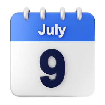 July 9th calendar icon png
