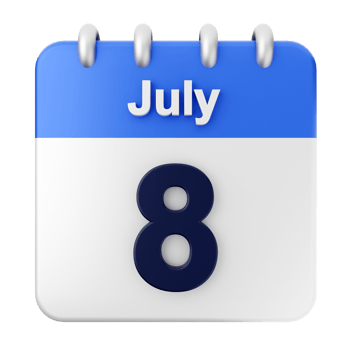July 8th calendar icon png