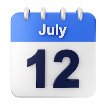 July 12th calendar icon png