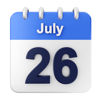 July 26th calendar icon png