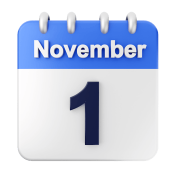 November 1 calendar icon png