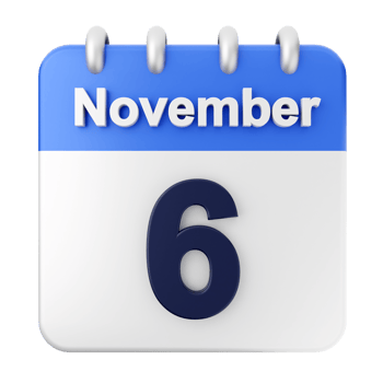 November 6th calendar icon png