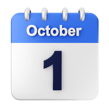 October 1 calendar icon png