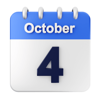October 4th calendar icon png