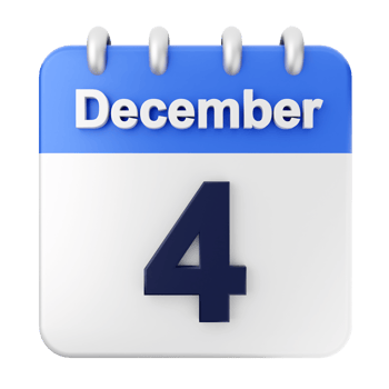Calendar icon for december 4th png