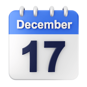 Calendar icon for december 17th png