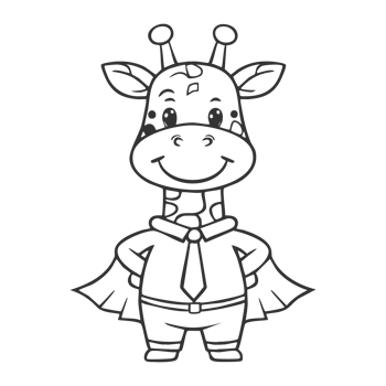 Happy Father's Day coloring book featuring giraffe hero png