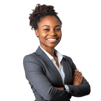 Smiling businesswoman portrait on transparent background png