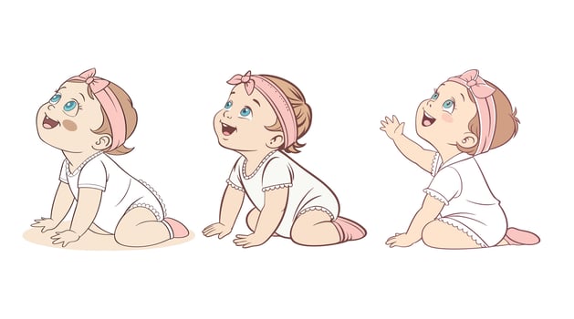 A image of a smiling baby vector