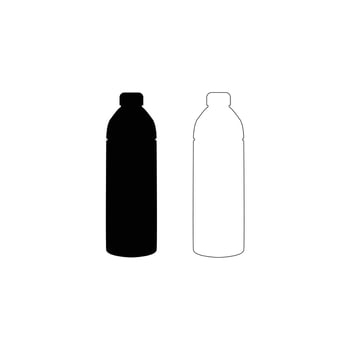 Silhouette and Outline Set of Beer and Wine Bottles for Bar and Pub Logo Design vector