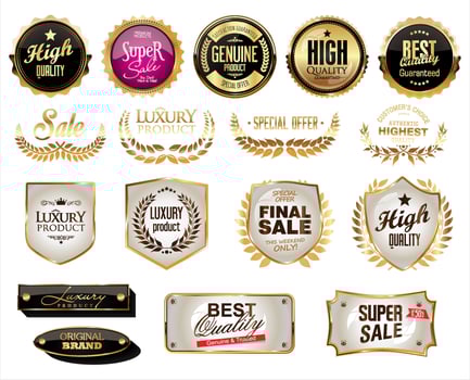 Premium Quality golden badge vector