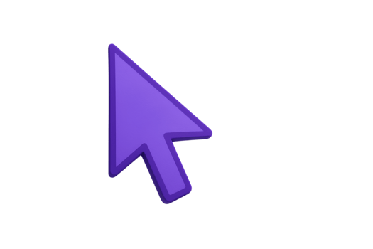 Isolated Purple Cursor Arrow on Transparent Background png
