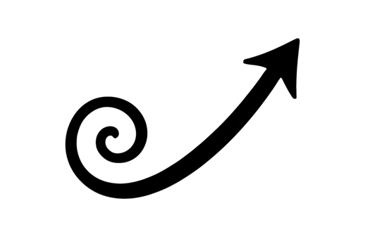 Sparkling Arrow Ascends from Spiral on Transparent Backdrop png