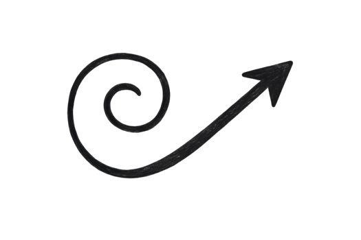 Upward spiral arrow pointing direction isolated png