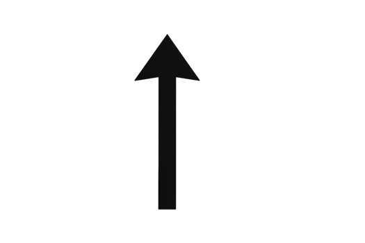 Isolated black up arrow pointing upwards direction png