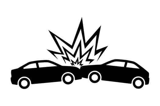 Two cars crashing icon symbol illustration vector