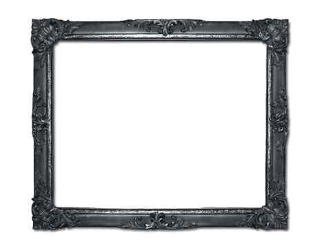 Elegant black ornate frame mockup design template png