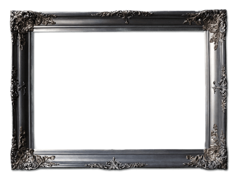silver picture frame mockup png