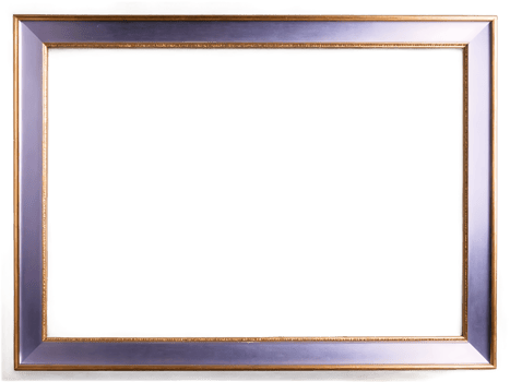 Elegant gold and silver picture frame mockup png