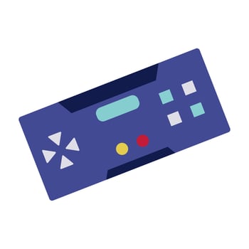 Colorful illustration of various retro and modern game controller vector