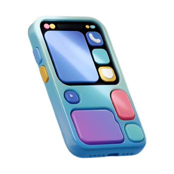 Cartoon style 3D smart phone png