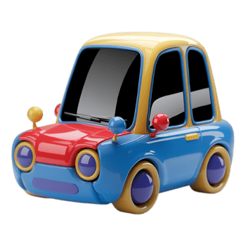 Car cartoon style 3D image png