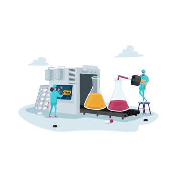 Illustration of people working in a laboratory png