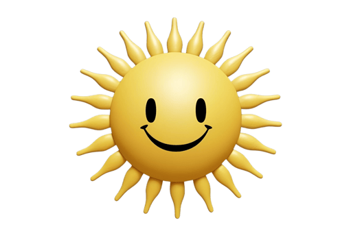 Cheerful sun rises brightly, spreading warmth, energy, happiness, light, and positivity daily. png
