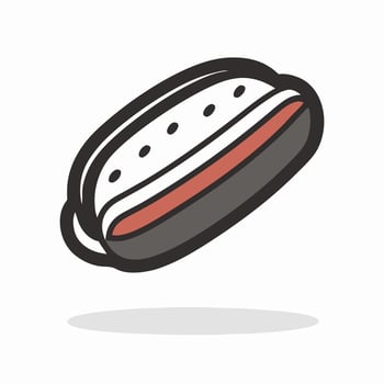 Cartoon Hot Dog Illustration Simple Food Graphic vector