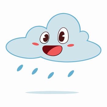 Happy Cartoon Cloud Raining Cute Weather Illustration vector
