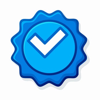 Blue Checkmark Badge Approved Seal of Quality vector