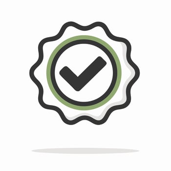Approved Seal Checkmark Icon Green and Black Badge vector