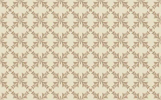 damask seamless pattern. Ornamental background with rhombus grid in neutral colors for textiles, wallpaper, or stationery vector