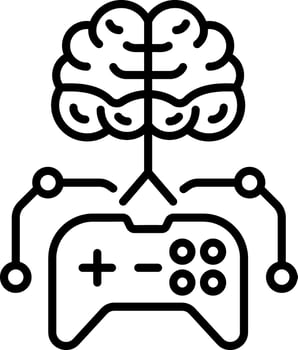 A linear style icon of an ai controller vector