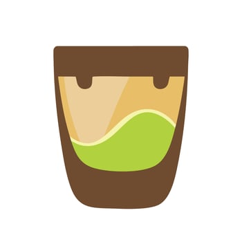 Healthy snack pack brown silhouette green accent detail flat minimal bold silhouette health wellness vector